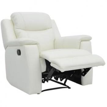 Sillón Relax Evasión de Piel Cuero - Blanco Márfil
