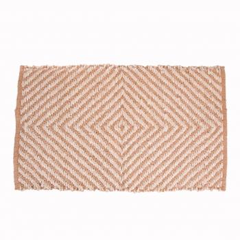 Alfombra fibra natural Persia blanco 84x50 cm