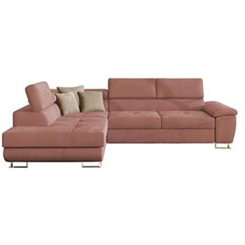Sofá rinconero Comfivo 166 con función de descanso y caja de ropa de cama, 270x202x71cm, color Uttario Velvet