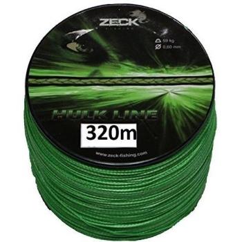 Zeck Fishing Zeck kg 320 M, Hulk Line 0,60 mm trenzado línea de pesca línea de pesca para siluro - pesca línea de pesca línea, verde