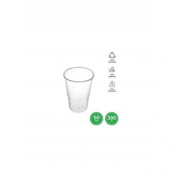 Vaso de plástico transparente irrompible 330cc - Pack de 50 unidades