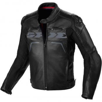 P177-026 56 - Spidi Carbo Rider CE Leather Motorcycle Jacket 56 Black