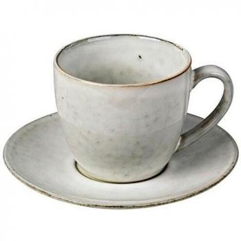 broste Copenhagen Nordic Sand - Taza con plato