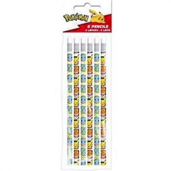 CYP- Set 6 Lápices C/Goma Pokémon, Color, 6 Unidad (Paquete de 1) (GS-604-PK