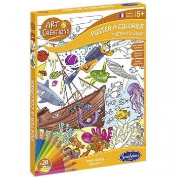 Póster para colorear Fondo Marino