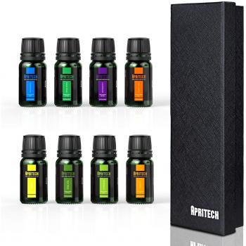 APRITECH® Juego de Aceites Esenciales Mejores Aceites de Aromaterapia 100% Puro 10mlx8 para Difusor Aroma lavanda Menta Limón Eucalipto Arból de TéYlang-Ylang Naranja Dulce e incienso