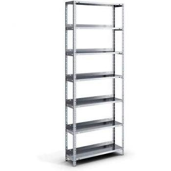 Estantería de Oficina de Acero Galvanizado, Altura 2200 mm, Ancho 750 mm, Profundidad 300 mm, con 7 Estantes y Capacidad de Carga de 60 kg