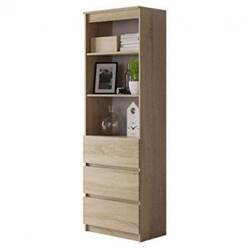Estantería Comfivo 184 con cajones, Aglomerado laminado, Roble Sonoma, 180x60x35cm