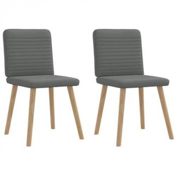 Dark Grey Fabric Dining Chairs - Set of 2