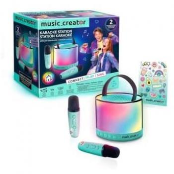 Mini Estación de Karaoke Canal Toys - Altavoz Portátil LED con 2 Micrófonos Inalámbricos, Efectos de Voz y Control de Volumen