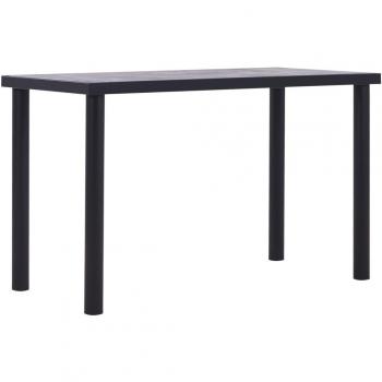 Mesa de comedor Día y Noche de MDF negro y gris hormigón 120x60x75 cm