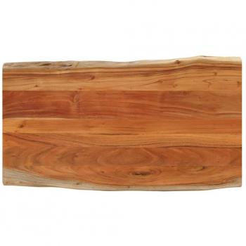 Tablero de mesa rectangular borde natural acacia 110x60x3,8 cm Marrón