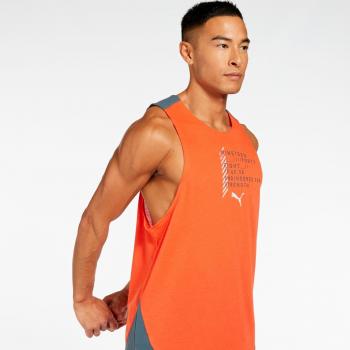 Camiseta de manga corta para hombre Puma Train Everfresh Tank en color naranja