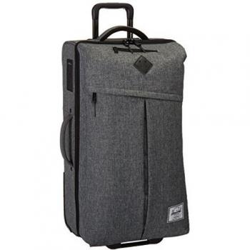 Herschel Parcel Raven Crosshatch/Black Pebbled Leather