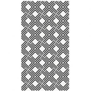 Alfombra Vinílica Geométrica Negra de Tejido Premium, Alta Gama, Resistente y Segura para Interior y Exterior, Antideslizante e Impermeable, Lavable, Dimensiones 80 x 150 cm