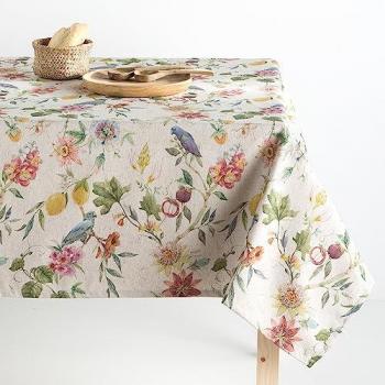 Mantel de Lino Antimanchas Estampado Peppo Multicolor 140x140 cm