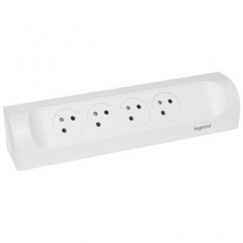 Regleta de enchufes 4 tomas 2P+T a cablear blanca