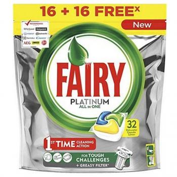 Pastillas para Lavavajillas Fairy All in 1 Platinum Fresco (24 Unidades)