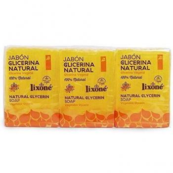 Lixone - Jabón de glicerina natural, Pack de 3 x 125 gr