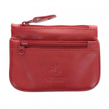 Visconti Monedero de Cuero para Monedas con Cremallera Superior/Portallaves CP3 Rojo