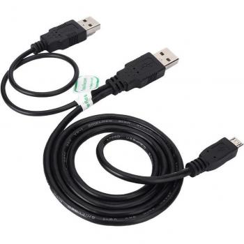 Cable de Datos USB 2.0 a Micro USB 5P Macho (2x1m) para Disco Duro Móvil de 2.5