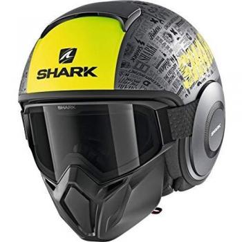 Shark Casco Jet Drak Street Tribute RM amarillo gris AYK talla S