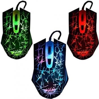 UrChoiceLtd® Ajazz Caballero Oscuro ratón 2400dpi con cable ratón USB Rainbow LED 6 Botones óptico PC portátil ergonómico Gaming ratón nuevo