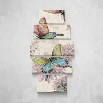 Impresión sobre Lienzo Mariposa Multicolor de Poliéster y Madera - 60x3x100 cm