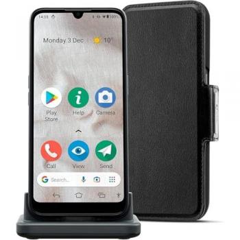 Smartphone Doro 8100 Plus, 32 GB, 6.10, SIM única, 17 Mpx, 4G, Android 11 Go Edition, color negro