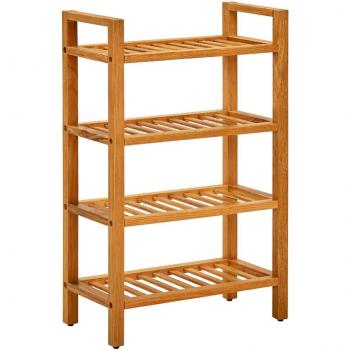 vidaXL Shoe Rack with 4 Shelves 50x27x80 cm Solid Oak Wood