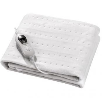 Calientacamas Eléctrico Bienestar Blanco 60W 150x80cm - 3 Niveles, Control LED, Autoapagado 3h, Lavable