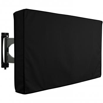 Outdoor TV Cover, PANTHER Series - Weatherproof Universal Protector for 46'' - 48'' LCD, LED, Television Sets - Compatible with Standard Mounts & Stands. Built In Remote Controller Storage - Black