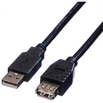 Roline Cable USB 2.0, Tipo A-A, Macho/Hembra 1,8m