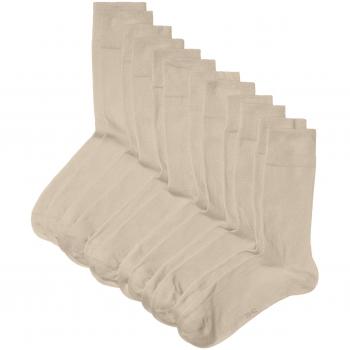 Marca Amazon - Hikaro - Calcetines para hombre, pack de 6 pares, beige
