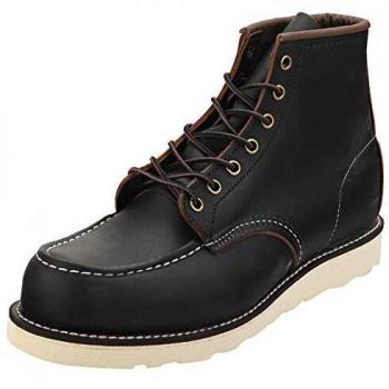 Red Wing 6 Inch Moc Toe Mens Boot - Black Leather - Size UK9.5 EU43.5 US10.5