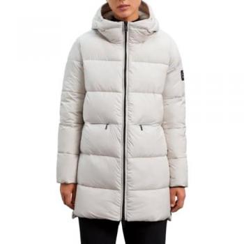 Abrigo Acolchado Ecoalf Marangu Ash Mujer XL con Capucha y Bolsillos Frontales