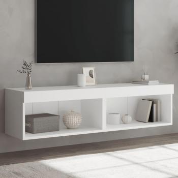 Mueble para TV con luces LED, 2 unidades, dimensiones 60x30x30 cm, color blanco