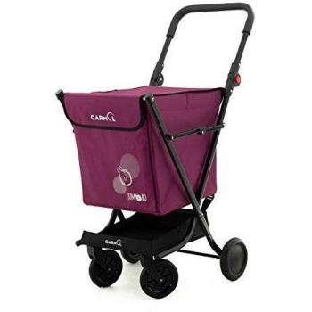 Garmol TRA C-698 Carro de Compra Jumbo 4 Ruedas giratorias 77l, Acero, Granate, 77 litros