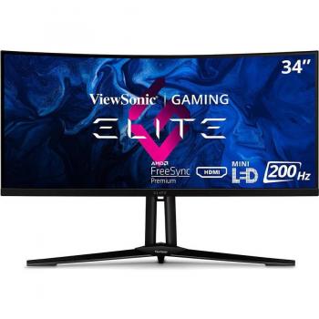 ViewSonic XG341C-2K 34-Inch Curved UltraWide QHD Gaming Monitor with Mini LED, 200Hz, 1ms Response Time, USB Type-C, FreeSync, Dual Integrated Speakers, Height Adjustable Stand