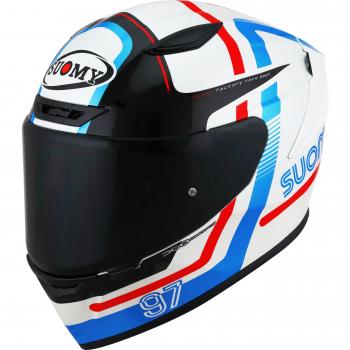 Casco Integral Suomy Track-1 Ninety Seven 2023 Blanco Rojo Azul Talla L