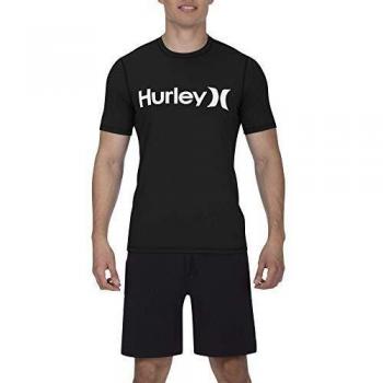 Hurley M One and Only Surf Camiseta de Manga Corta, Hombre, Negro