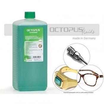 Octopus Limpiador ultrasónico Potente, Concentrado para Uso en Limpiador ultrasónico, Limpiador de vidrios, Limpiador de mecánica y tecnología de impresión 1L