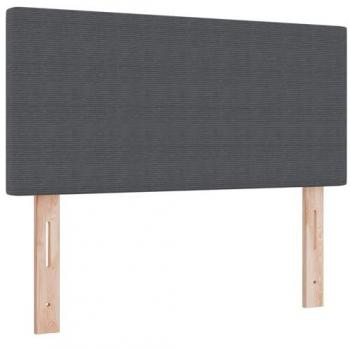Cabecero LED Diseño Simple Gris Oscuro 80 cm Tela de Corduroy