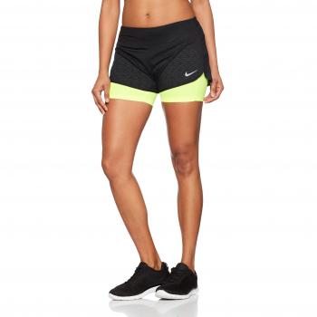 Nike W Nk Flx 2In1 Rival Pantalón Corto, Mujer, Negro