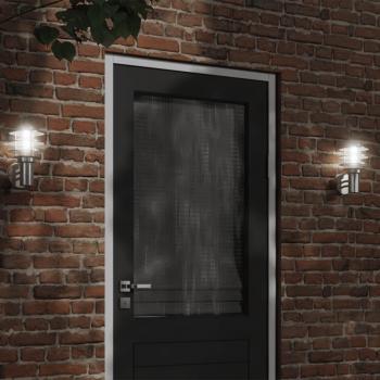 Apliques de exterior 2 unidades acero inoxidable plateado vidaXL