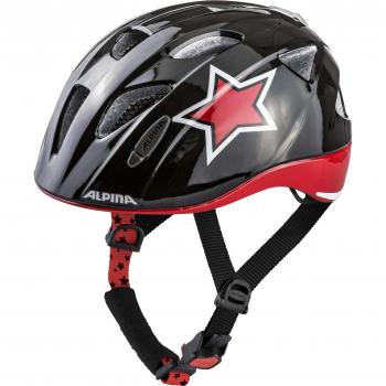 ALPINA ximo Flash Niños Bicicleta Casco – Black Red White Star, 47-51 cm