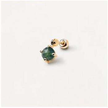 Pendiente individual piercing Gemstones de plata con ágata