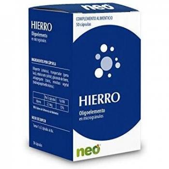 NEO | Hierro - 50 Cápsulas | Complemento Alimenticio a Base de Hierro Oligoelemento| Para Mayor Vitalidad y Energía| Ayuda al mantenimiento de los Músculos | Sin Gluten | Tomar 1 o 2 Cápsulas al Día