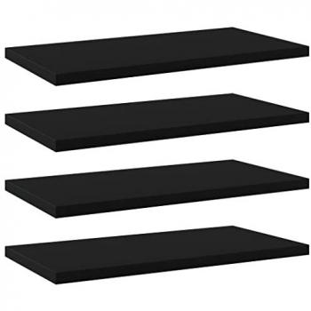 vidaXL Bookshelf Boards 4 pcs Black 40x20x1.5 cm Engineered Wood