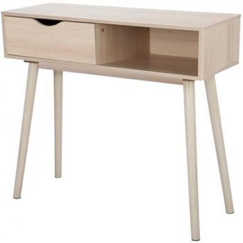 Mueble Recibidor de Madera con Cajón, Estilo Nórdico, para Sala de Estar, Estudio y Oficina, Mesa Consola, Dimensiones 80 x 30 x H 72 cm